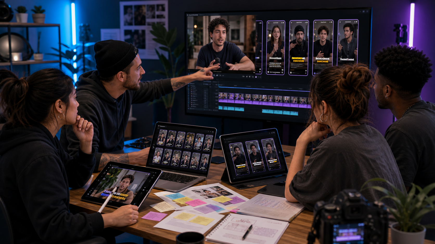 Short-form video team comparing Submagic, Znippet, and other caption and clipping tools