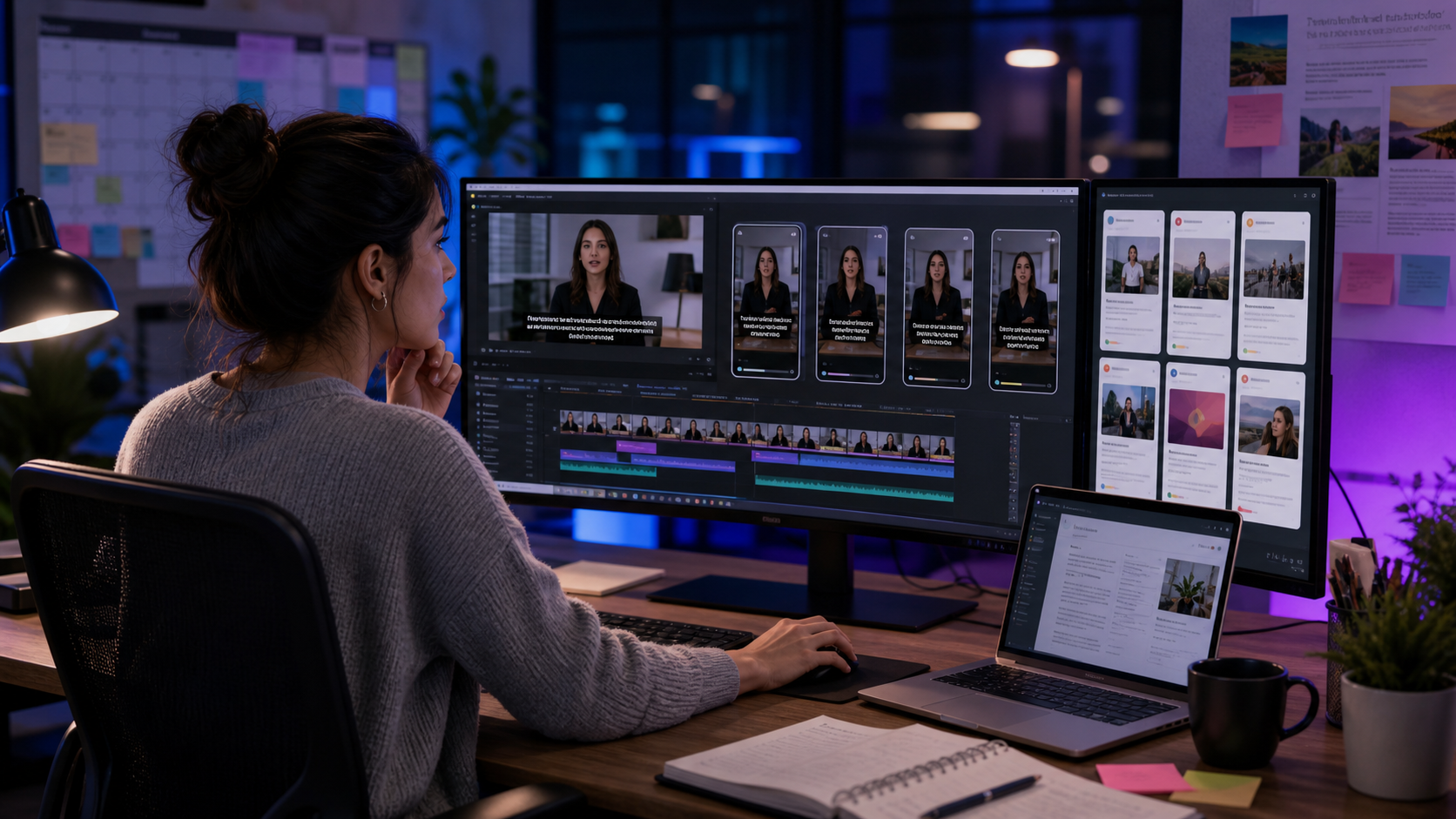 Content marketer comparing VEED, Znippet, and other AI video tools for repurposing campaigns