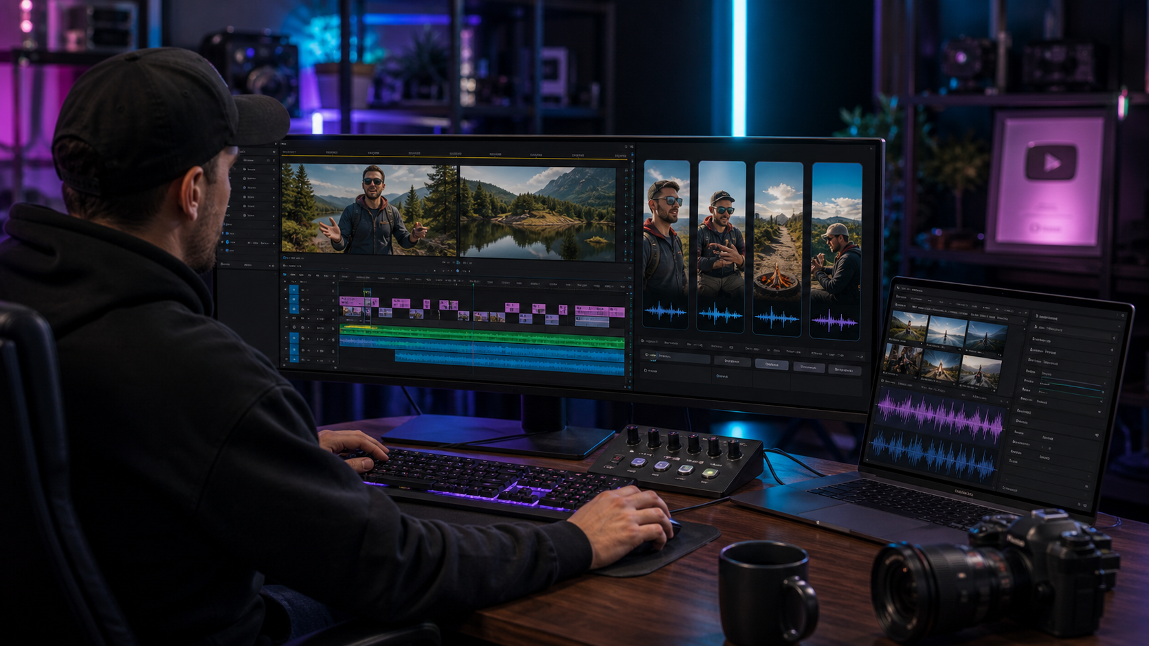YouTube editor comparing Premiere Pro workflow tools for long-form videos and short-form clips