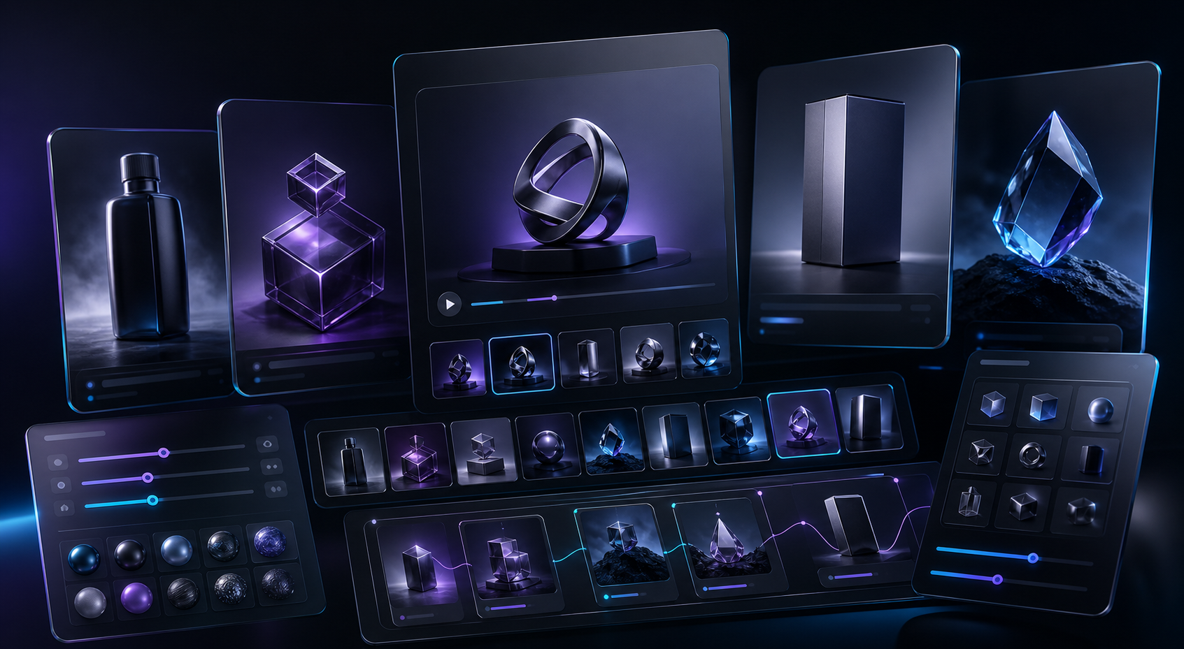 Comparison workspace showing different AI video generator outputs and editing controls