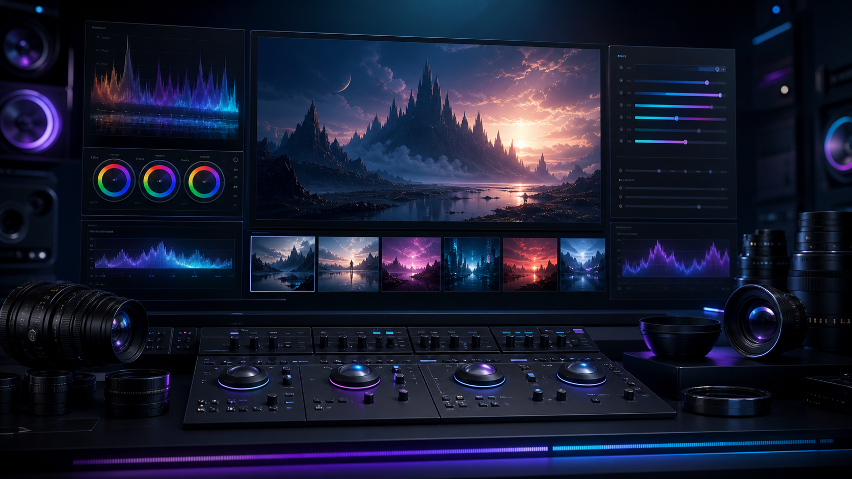 Cinematic AI video frame with professional lighting and camera composition