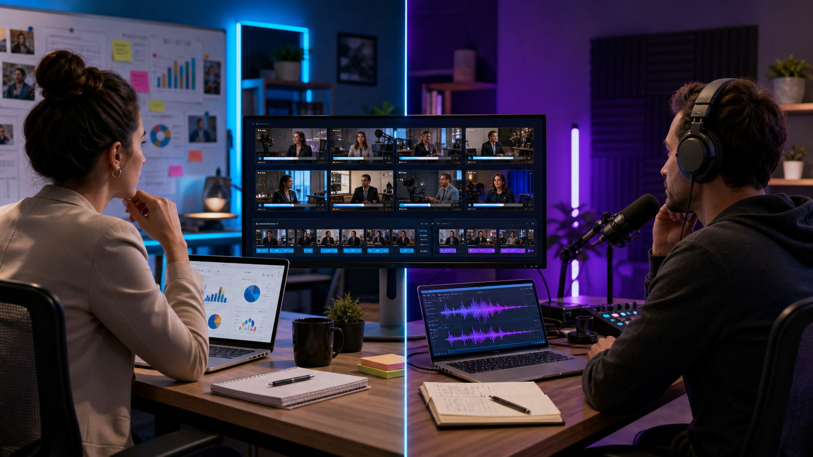 Marketing and podcast team comparing OpusClip alternatives for short-form clips
