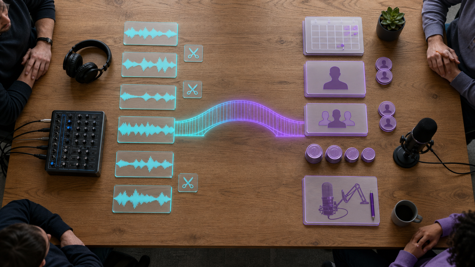 Podcast editor and producer workflow handoff