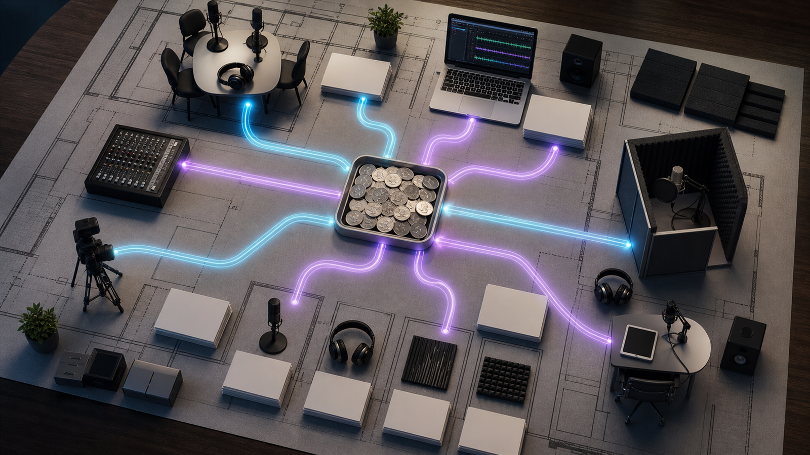 Podcast production budget allocation workflow