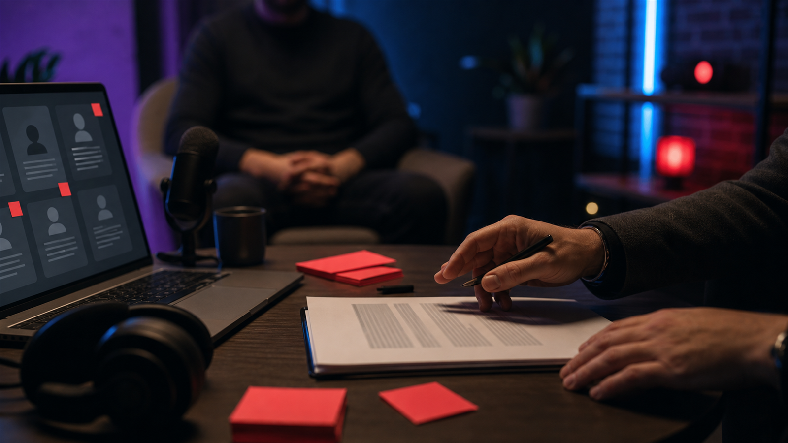 Podcast producer hiring checklist with warning signs and production workflow notes