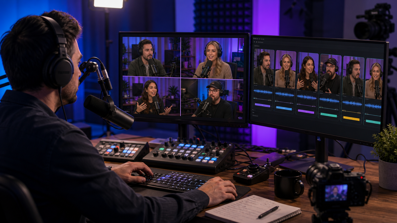 Podcast producer comparing Riverside, Znippet, and other production tools