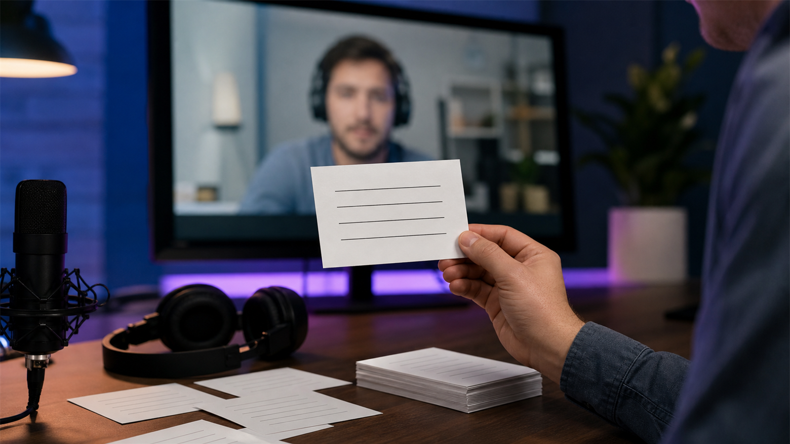 Podcast producer interview questions with workflow notes, episode files, and publishing checklist