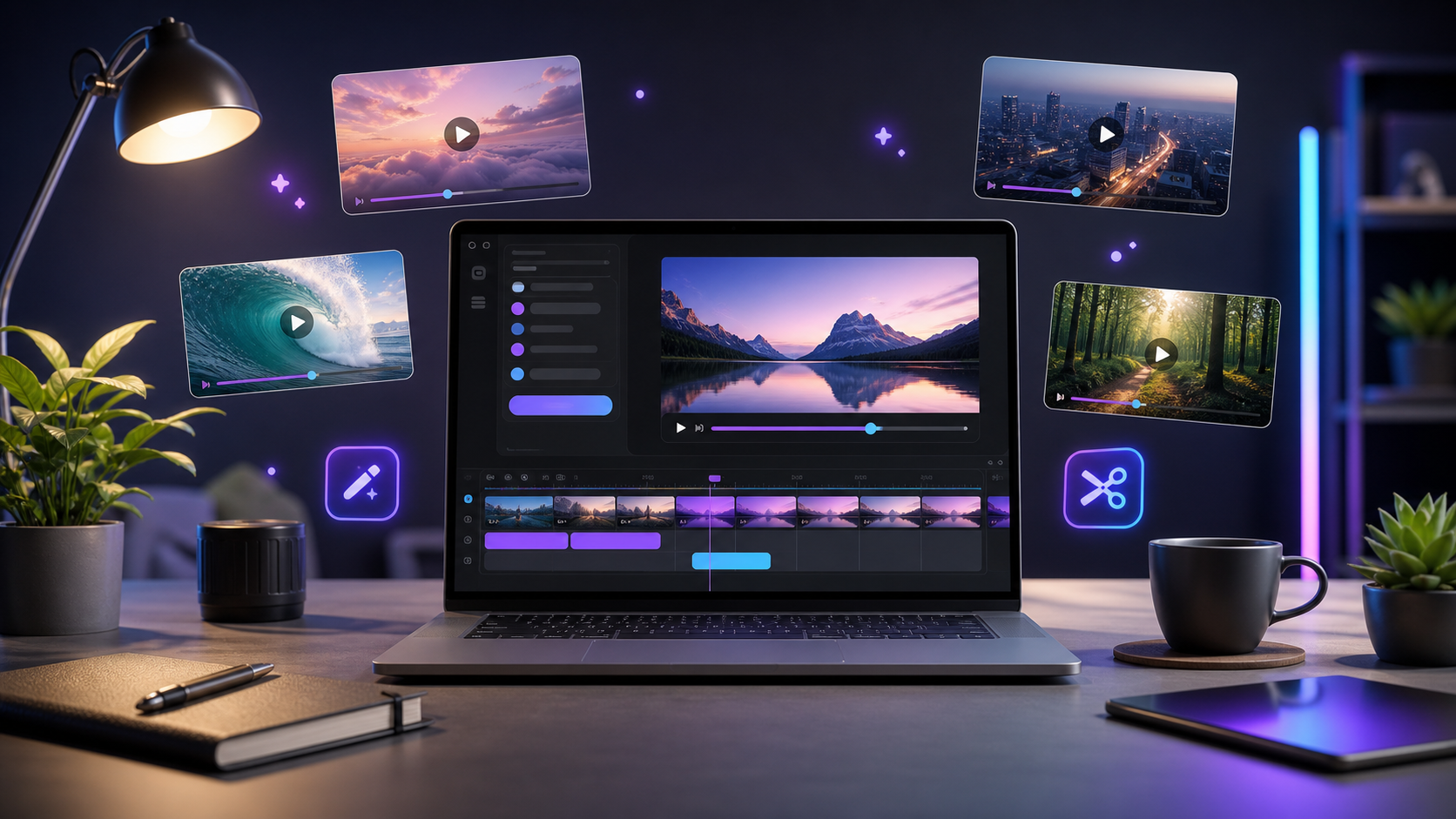 Beginner comparing AI video generator tools on a laptop